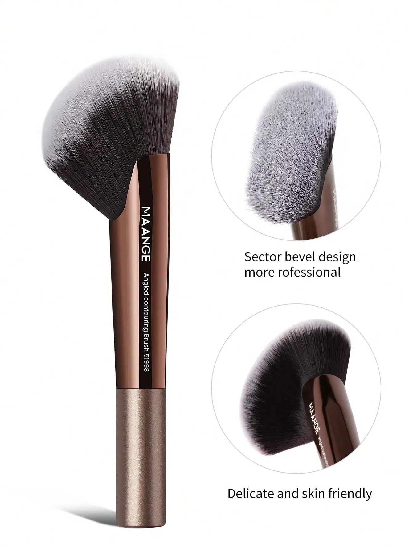 MAANGE 1pc Fan-Shaped Makeup Brush, Soft And Comfortable Golden Rod Coffee Tube Contouring Brush, Easy To Carry, Suitable For Girls Girl Gift
MAANGE 1pc Fan-Shaped Makeup Brush, Soft And Comfortable Golden Rod Coffee Tube Contouring Brush, Easy To Carry, Suitable For Girls Girl Gift