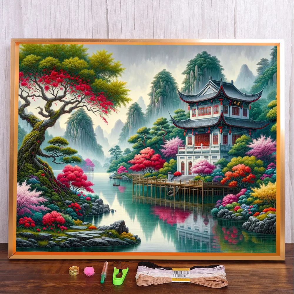 Landscape Japanese Tower Pre-Printed Cross-Stitch DIY Embroidery Kit Handicraft Hobby Handiwork Knitting Jewelry Gift Room Decor
Landscape Japanese Tower Pre-Printed Cross-Stitch DIY Embroidery Kit Handicraft Hobby Handiwork Knitting Jewelry Gift Room Decor