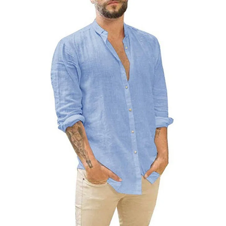 Men's 2026 Men's Linen Cardigan Solid Color Casual Stand-Up Collar Long Sleeve Shirt
Men's 2026 Men's Linen Cardigan Solid Color Casual Stand-Up Collar Long Sleeve Shirt