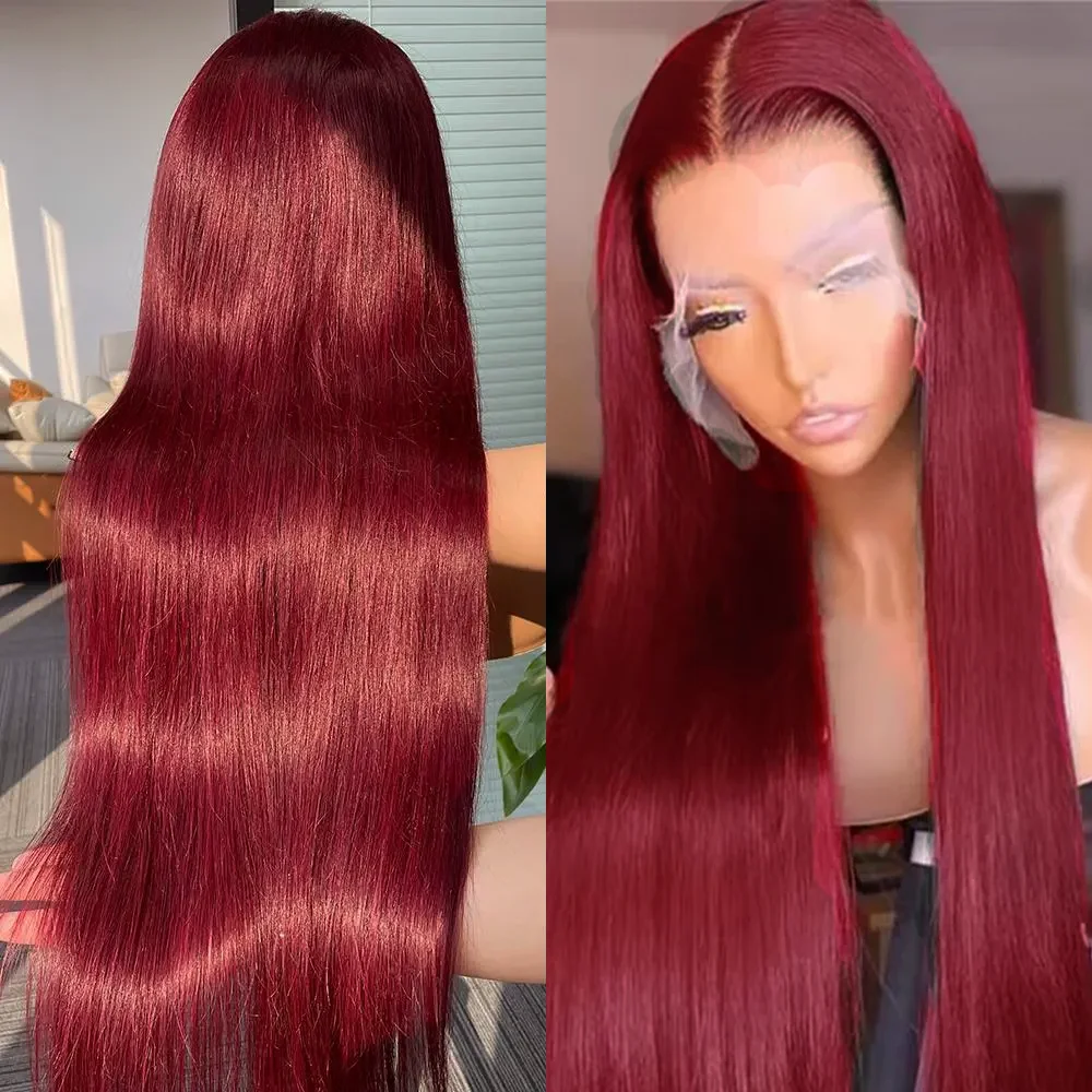 Burgundy 13x4 HD Lace Frontal Human Hair Wig Straight 46 Inch 99J Red 13x6 HD Lace Front Human Hair Wigs for Women 200 Density
Burgundy 13x4 HD Lace Frontal Human Hair Wig Straight 46 Inch 99J Red 13x6 HD Lace Front Human Hair Wigs for Women 200 Density