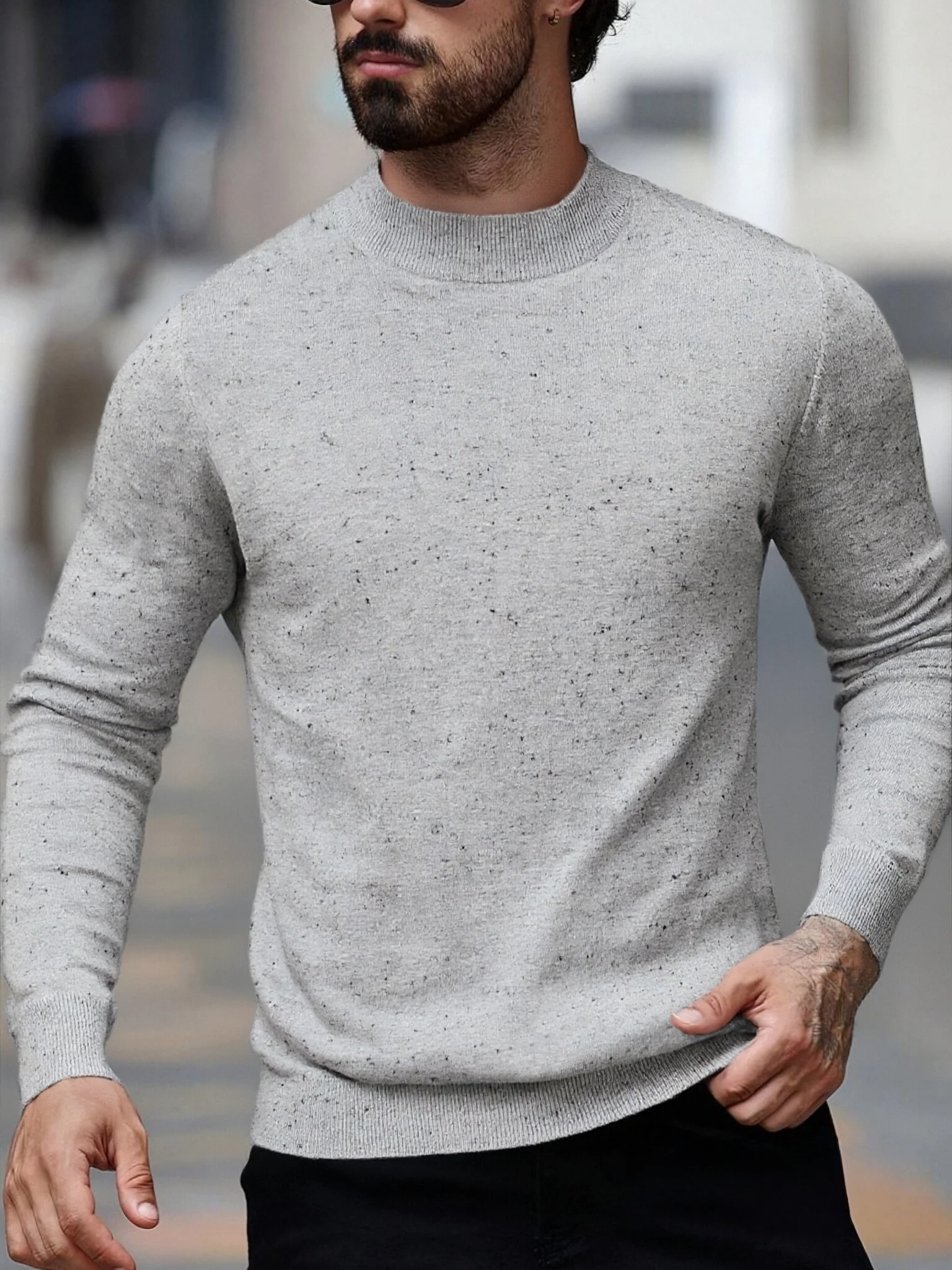 Men Spring Autumn Mock Neck Confetti Speckled Knit Sweater Long Sleeve Slim Fit Business Casual Pullover Knit Tops
Men Spring Autumn Mock Neck Confetti Speckled Knit Sweater Long Sleeve Slim Fit Business Casual Pullover Knit Tops