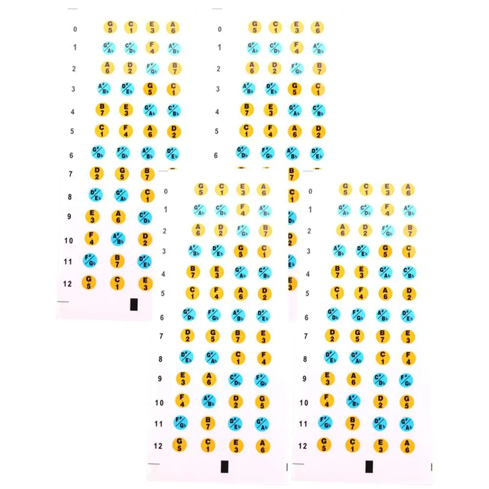 4 Sheets Ukulele Scale Stickers for Beginner PVC Guitar Fretboard Note Accessories Finger Board Learning Decal
4 Sheets Ukulele Scale Stickers for Beginner PVC Guitar Fretboard Note Accessories Finger Board Learning Decal