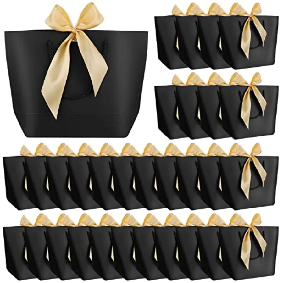 36 Pack Wedding Favor Bags Black and Gold Gift Bags with Bow Handles Thank You Gift Paper Bag Bulk with Bow Ribbons 10.6 x 7.9
36 Pack Wedding Favor Bags Black and Gold Gift Bags with Bow Handles Thank You Gift Paper Bag Bulk with Bow Ribbons 10.6 x 7.9