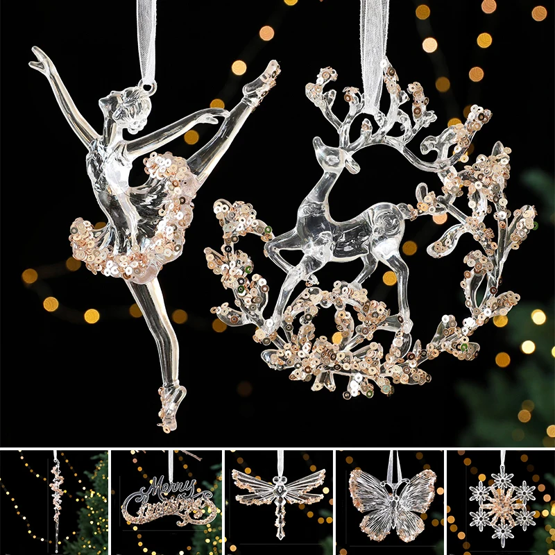 Premium Crystal Snowflake Icicle Pendants Glitter Acrylic Christmas Tree Ornaments Transparent Hanging Decor for Party Home 
Premium Crystal Snowflake Icicle Pendants Glitter Acrylic Christmas Tree Ornaments Transparent Hanging Decor for Party Home