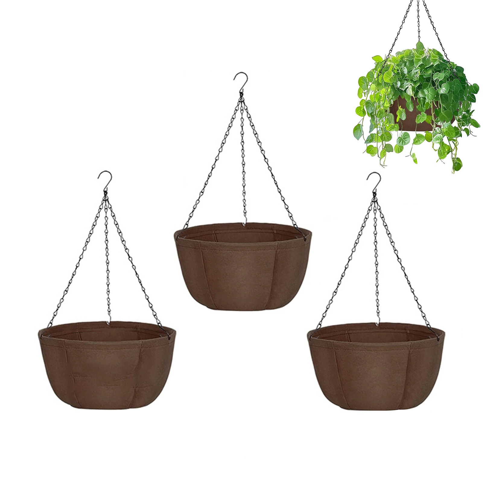 3Pcs Round Hanging Flower Pots Metal Hanging Basket Non-woven Fabric Liner Lining Plant Flower Garden Pot For Balcony Decoration
3Pcs Round Hanging Flower Pots Metal Hanging Basket Non-woven Fabric Liner Lining Plant Flower Garden Pot For Balcony Decoration