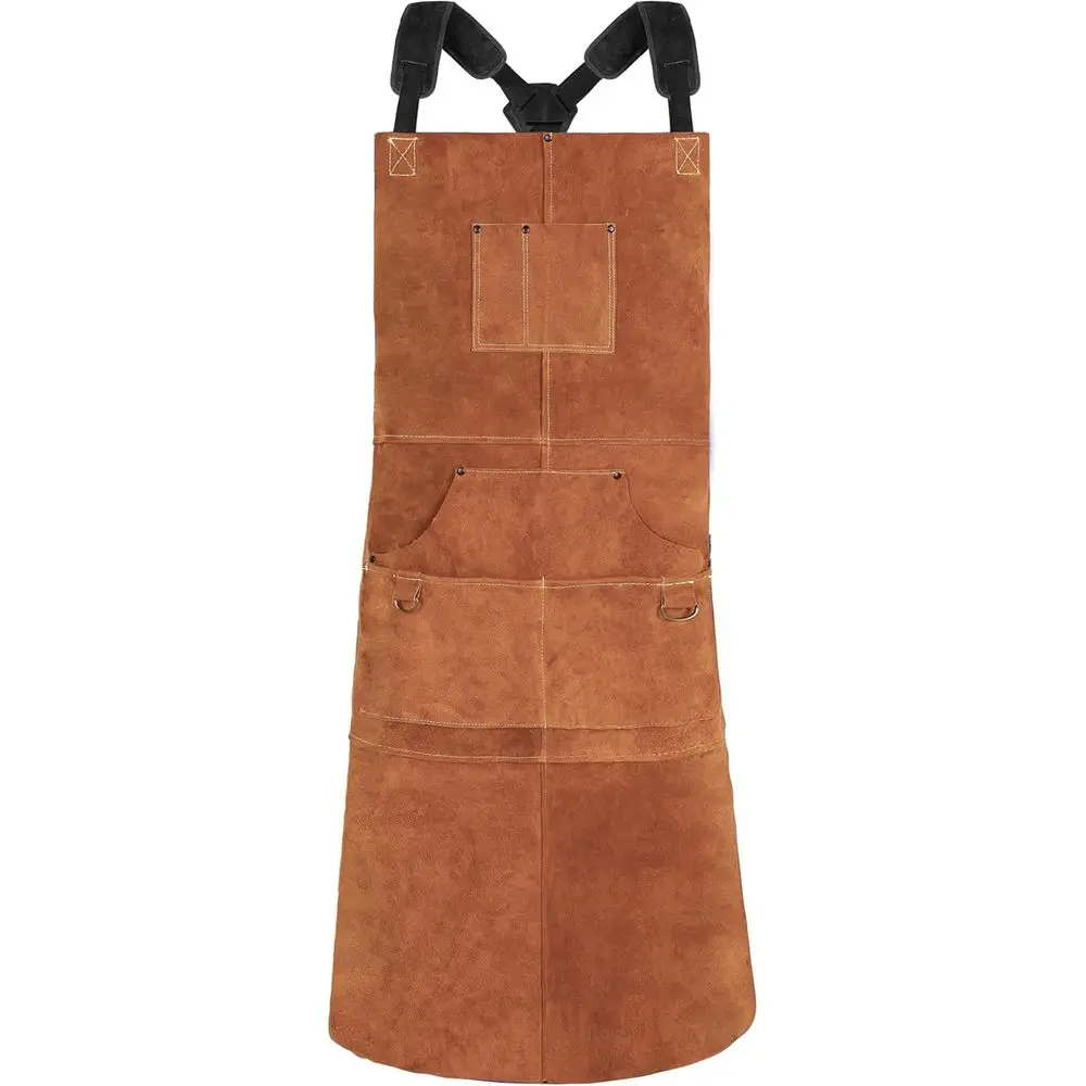 Кожаный сварочный фартук с 6 карманами - термостойкий и огнестойкий фартук, 24'' x 42'', регулируемый размер от M до XXXL
Кожаный сварочный фартук с 6 карманами - термостойкий и огнестойкий фартук, 24'' x 42'', регулируемый размер от M до XXXL