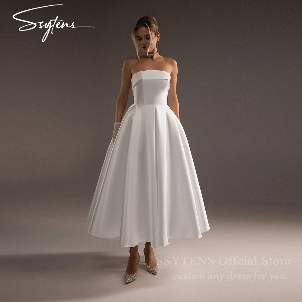 SSYTENS Simple A-Line Wedding Dress Women Strapless Satin 2026 Open Back Ankle-Length Bridal Gown Vestidos De Novia Customized
SSYTENS Simple A-Line Wedding Dress Women Strapless Satin 2026 Open Back Ankle-Length Bridal Gown Vestidos De Novia Customized