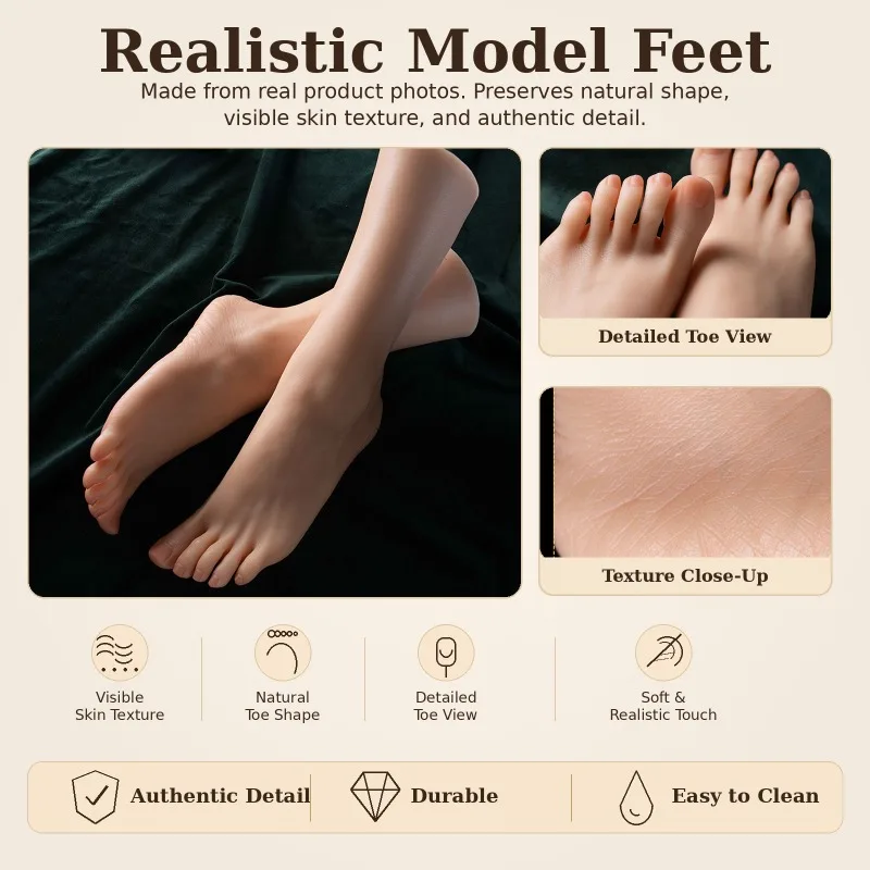 22cm Life-Size Foot Model Lifelike Appearance Female Realistic Silicone Foot Model for Anklet Jewelry Display Toenail Practice
22cm Life-Size Foot Model Lifelike Appearance Female Realistic Silicone Foot Model for Anklet Jewelry Display Toenail Practice