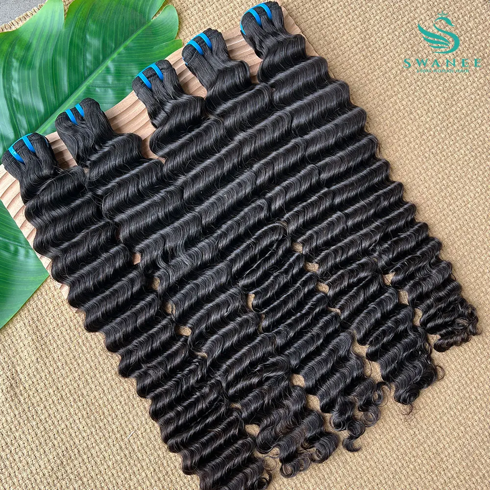 SWANEE 15A Deep Wave Hair Weave 1/3 BundlesVirgin Kinky Human Hair 100% Unprocessed Hair Weft Extensions Natural Black Color
SWANEE 15A Deep Wave Hair Weave 1/3 BundlesVirgin Kinky Human Hair 100% Unprocessed Hair Weft Extensions Natural Black Color