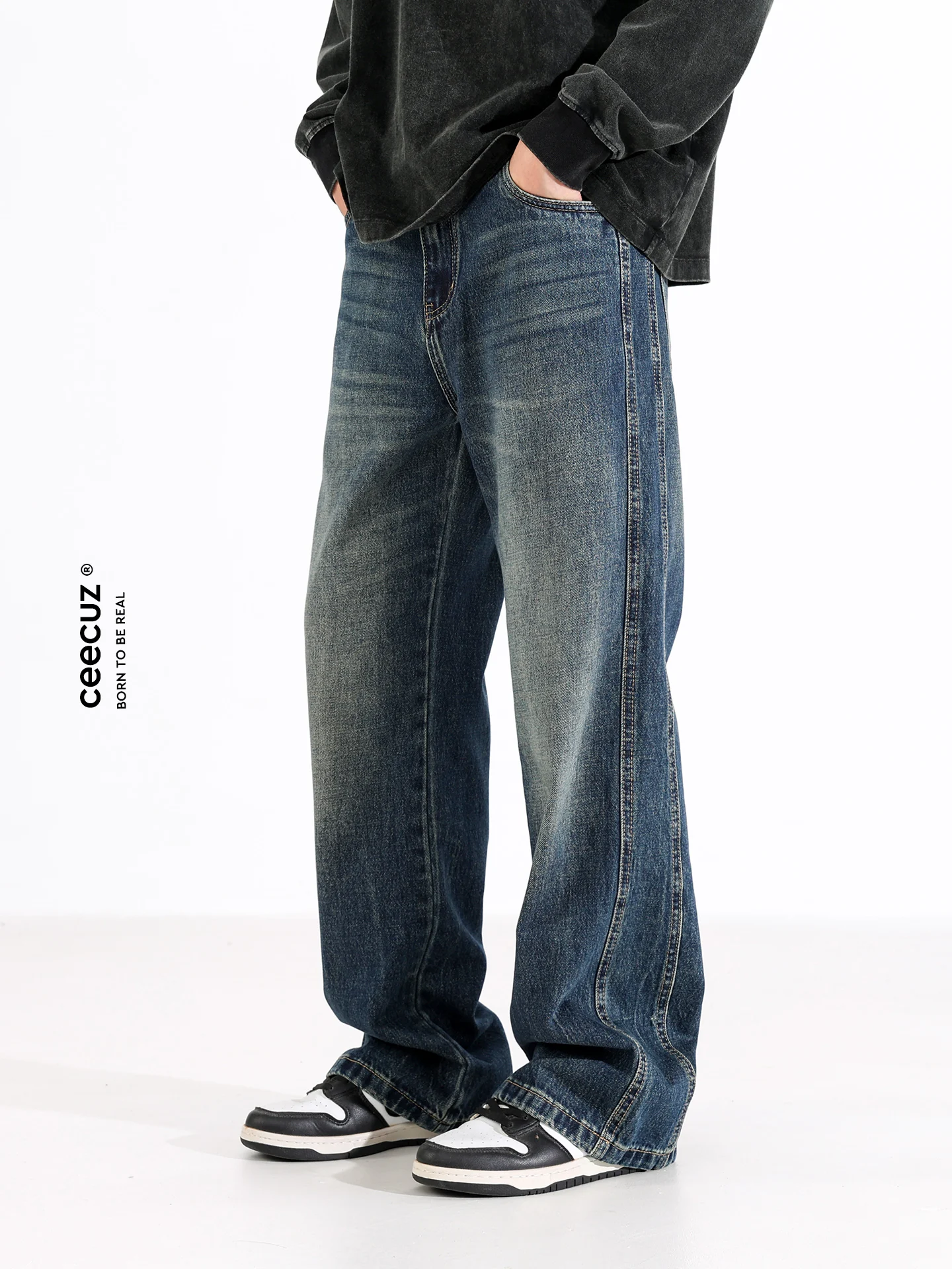 Ceecuz Vintage Waed Workwear Jeans Men's Loose Wide Leg Straight Casual Pants mid Waist Zipper Closure Autumn Wear
Ceecuz Vintage Waed Workwear Jeans Men's Loose Wide Leg Straight Casual Pants mid Waist Zipper Closure Autumn Wear