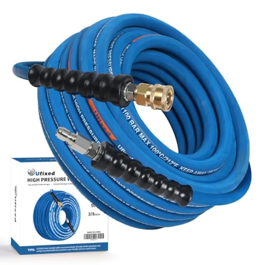 3/8" Pressure Washer Hose 4000psiRubber Hose Quick Connect 360° Swivel Kink-resistant Heavy Duty
3/8" Pressure Washer Hose 4000psiRubber Hose Quick Connect 360° Swivel Kink-resistant Heavy Duty