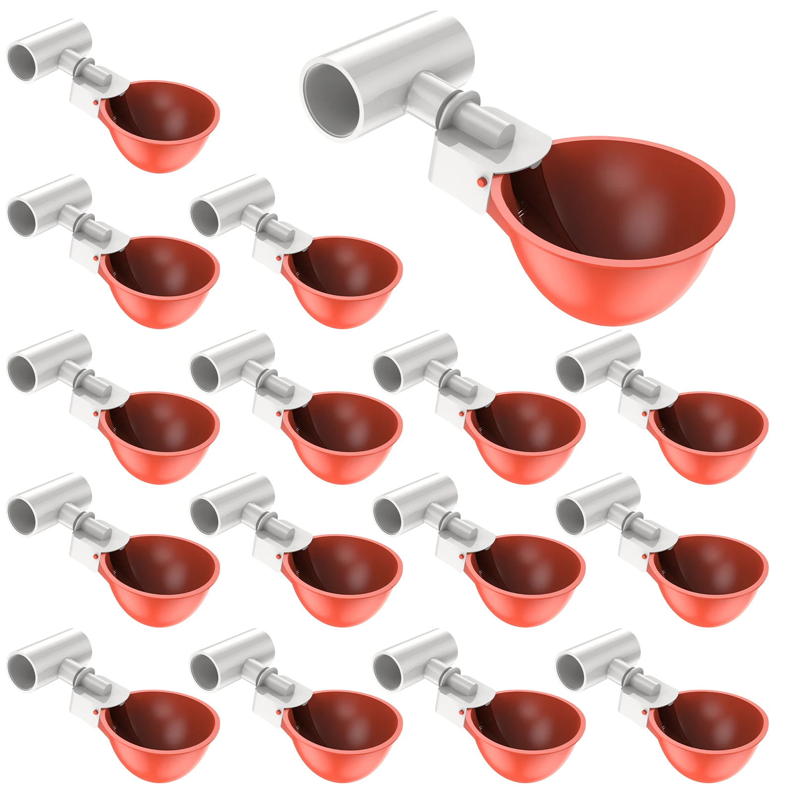 16Pcs Chicken Waterer Cup Set with Tee Fitting Poultry Water Cup Premium Automatic Chicken Waterer Cup Kit Automatic Chicken
16Pcs Chicken Waterer Cup Set with Tee Fitting Poultry Water Cup Premium Automatic Chicken Waterer Cup Kit Automatic Chicken