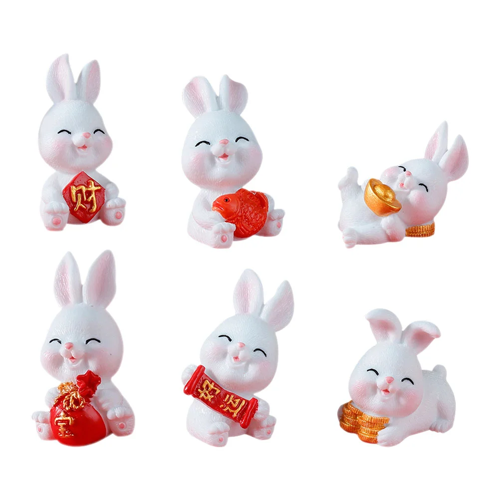 6 Pcs Year of The Rabbit Mascot Animal Tiny Bunny Cake Miniature Resin Decoration Adorn Natural Miniatures Child Figurines
6 Pcs Year of The Rabbit Mascot Animal Tiny Bunny Cake Miniature Resin Decoration Adorn Natural Miniatures Child Figurines