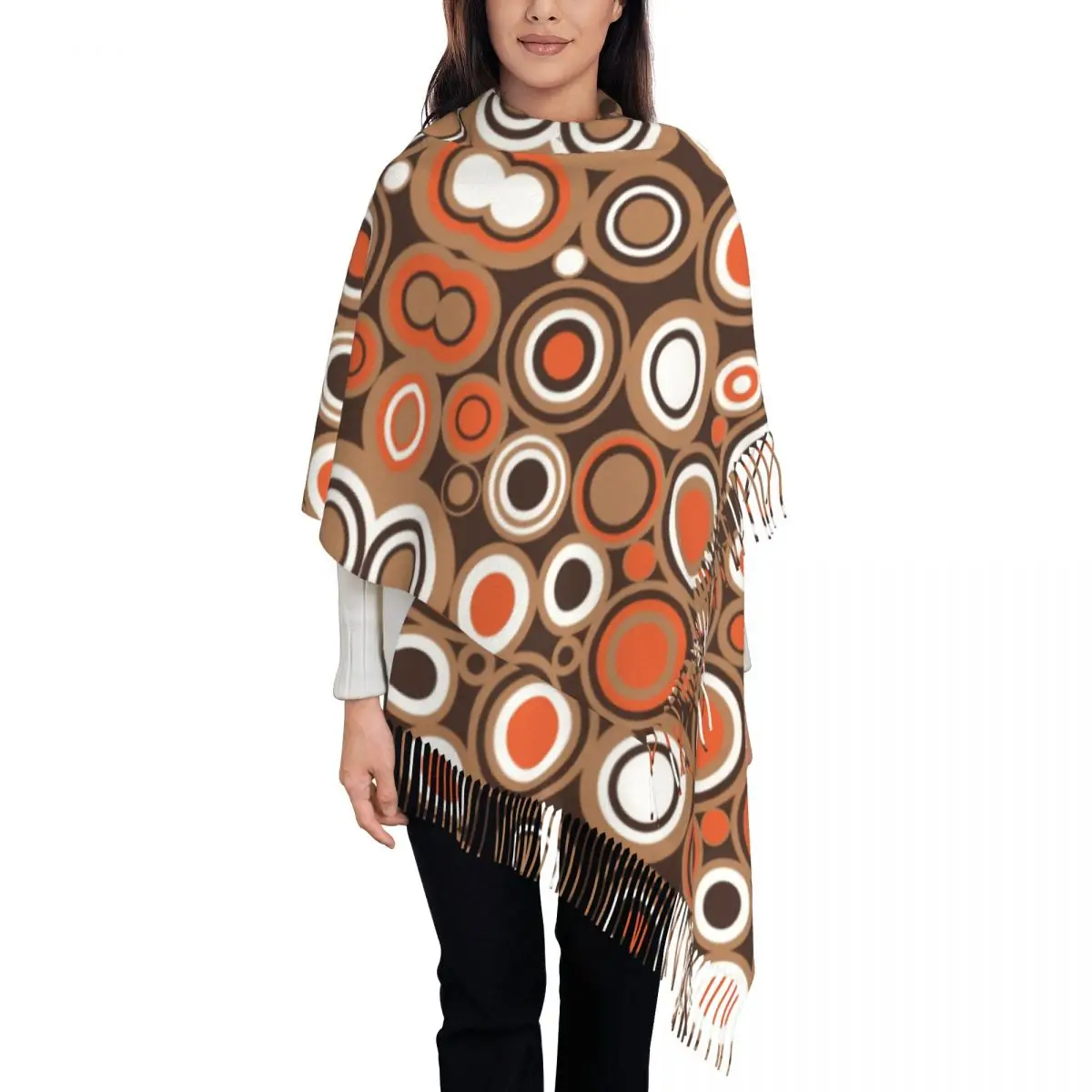 OrangeWhite And Brown Circle Retro Pattern Tassel Scarf Women Soft Geometric Geometric Shawls Wraps Female Winter Scarves
OrangeWhite And Brown Circle Retro Pattern Tassel Scarf Women Soft Geometric Geometric Shawls Wraps Female Winter Scarves