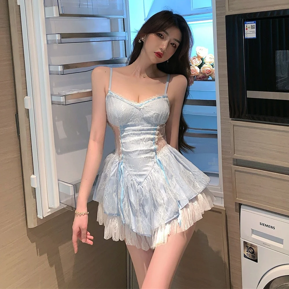 Ele Lace Splice Princ ter Dr Sexy See-tough Waist-baring Slimming Women's Dr Sweet Pure Desire Sle
Ele Lace Splice Princ ter Dr Sexy See-tough Waist-baring Slimming Women's Dr Sweet Pure Desire Sle