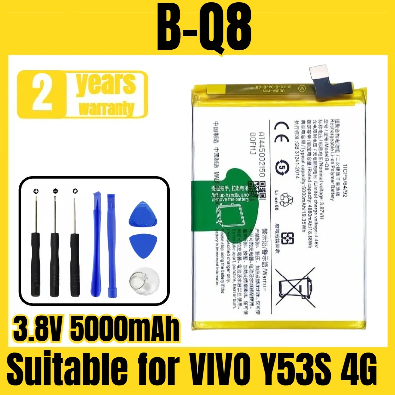 B-Q8 mobile phone battery, suitable for VIVO Y53S 4G battery, new large capacity, free tool 3.8V 5000mAh
B-Q8 mobile phone battery, suitable for VIVO Y53S 4G battery, new large capacity, free tool 3.8V 5000mAh