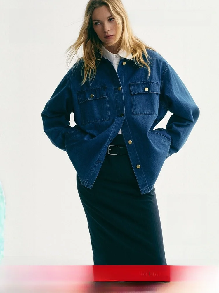 H&M Women's Corduroy Shirt Collar Denim Jacket Loose Fit Button Detail Cotton Spring Season Regular Length Universal Style
H&M Women's Corduroy Shirt Collar Denim Jacket Loose Fit Button Detail Cotton Spring Season Regular Length Universal Style