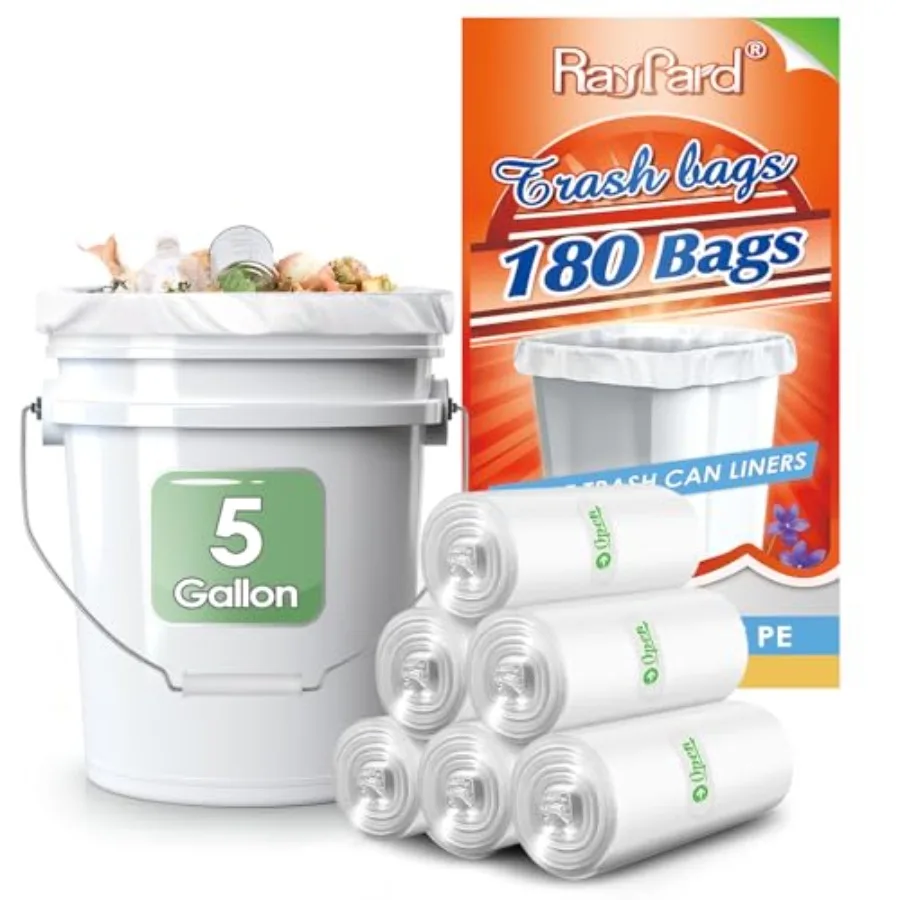 5 Gallon 180 Counts fit 4.5-5.3 Gal Small Strong Trash Bags Garbage Bags by, 18-20 L trash Bin Liners for Home Office Kitchen B
5 Gallon 180 Counts fit 4.5-5.3 Gal Small Strong Trash Bags Garbage Bags by, 18-20 L trash Bin Liners for Home Office Kitchen B
