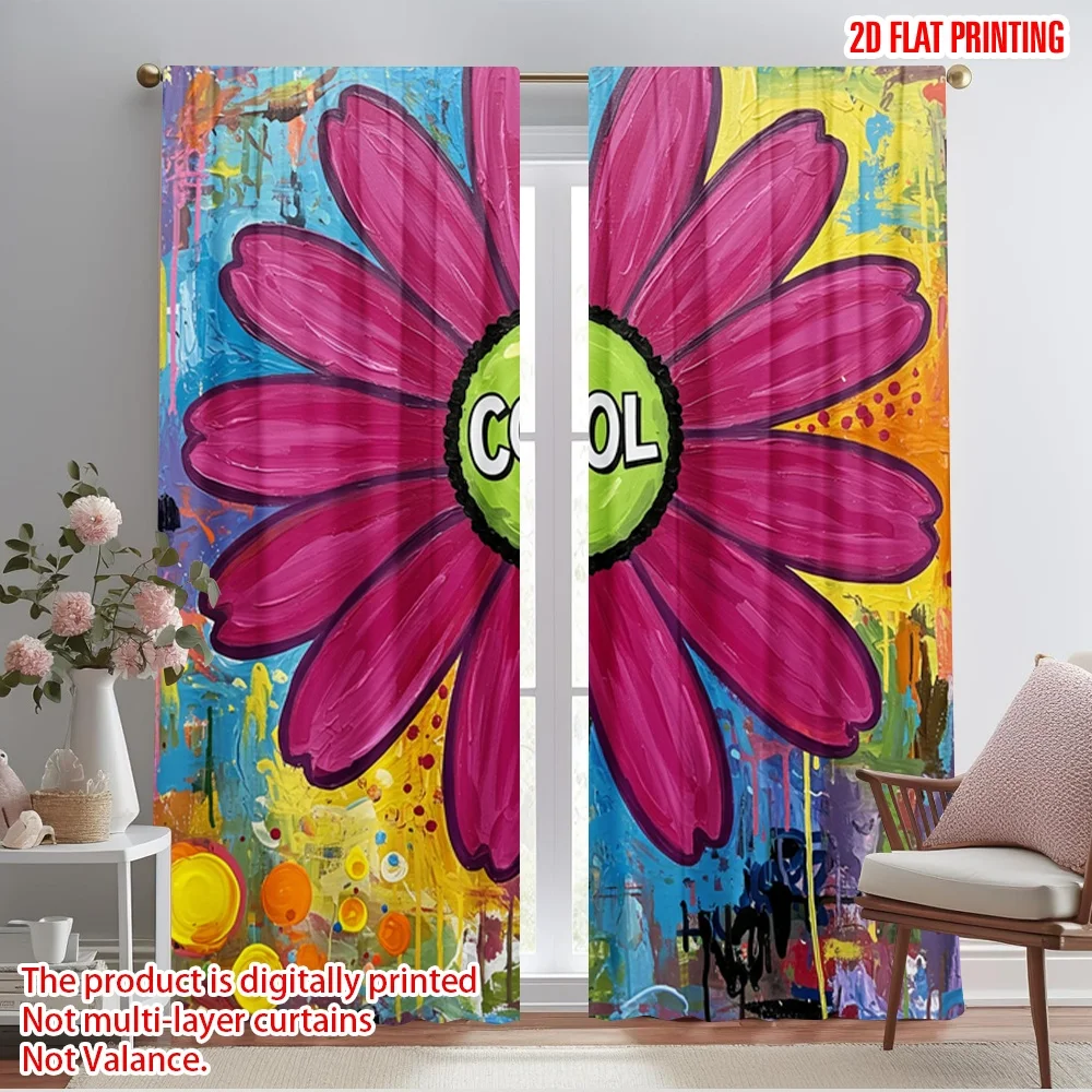 2pcs 2D flat printing Curtain Floral Daisy Flower 100% Polyester Fabric Without Electricity Seasonal Party & Holiday Decor Use
2pcs 2D flat printing Curtain Floral Daisy Flower 100% Polyester Fabric Without Electricity Seasonal Party & Holiday Decor Use