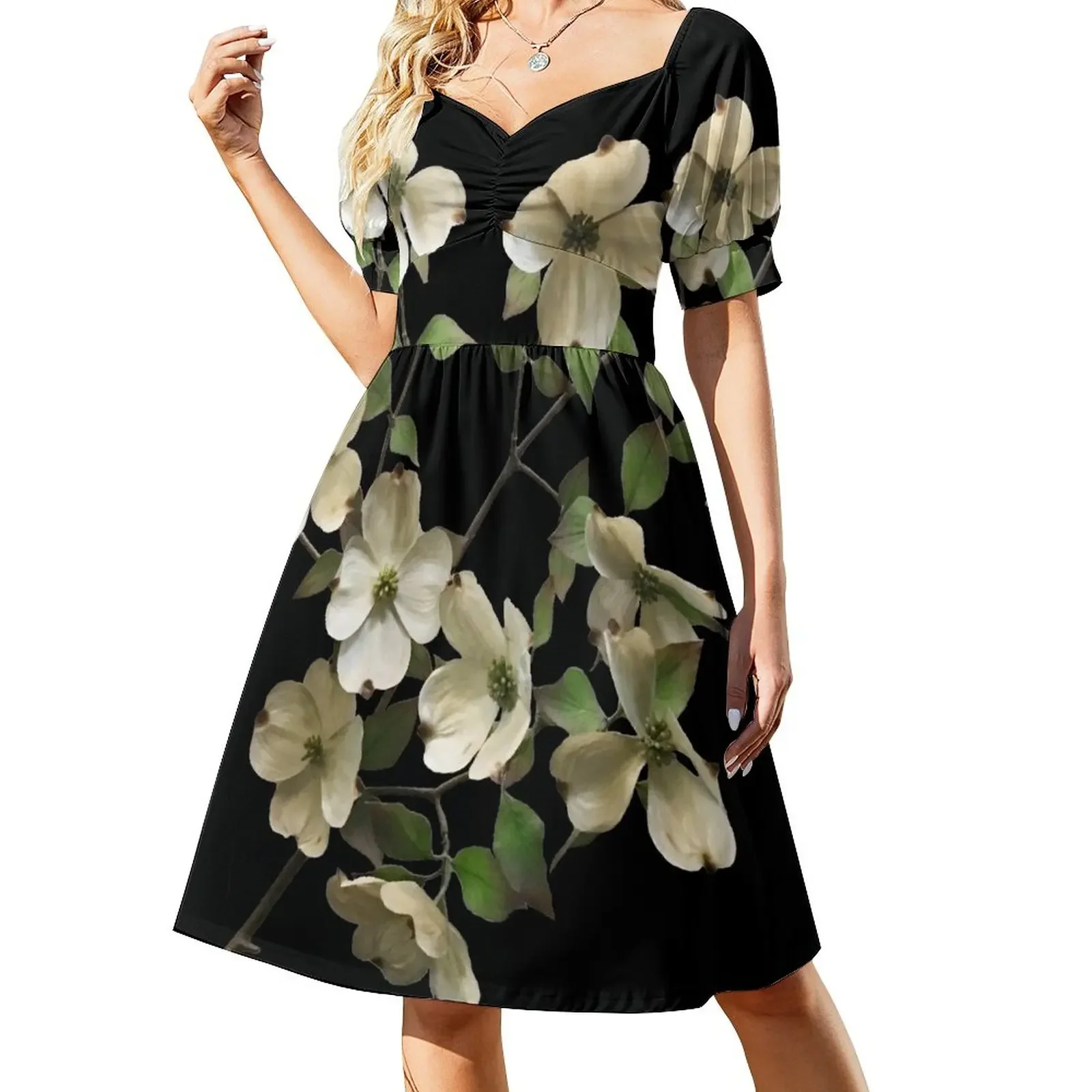 white dogwood blossoms Short-Sleeved Dress Clothing Summer skirt luxury evening dresses for women 2025
white dogwood blossoms Short-Sleeved Dress Clothing Summer skirt luxury evening dresses for women 2025