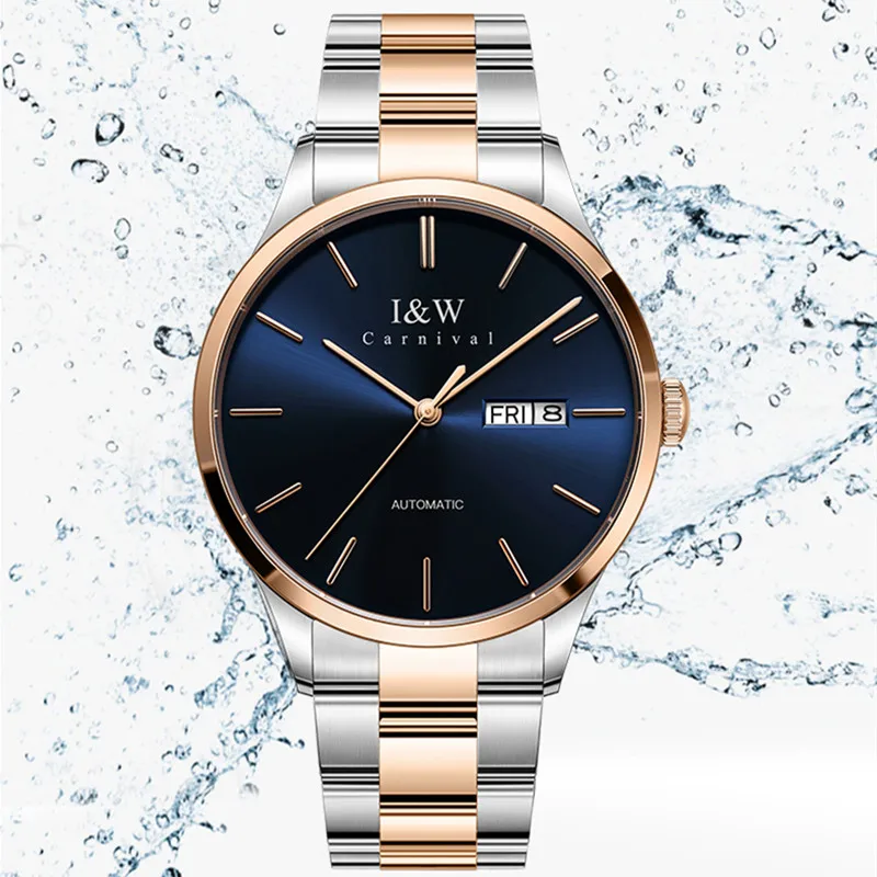 CARNIVAL I&W Mechanical Dress Watch Brand Luxury Sapphire Calendar Stainless Steel Automatic Wrist Watches for Man Reloj Hombre
CARNIVAL I&W Mechanical Dress Watch Brand Luxury Sapphire Calendar Stainless Steel Automatic Wrist Watches for Man Reloj Hombre