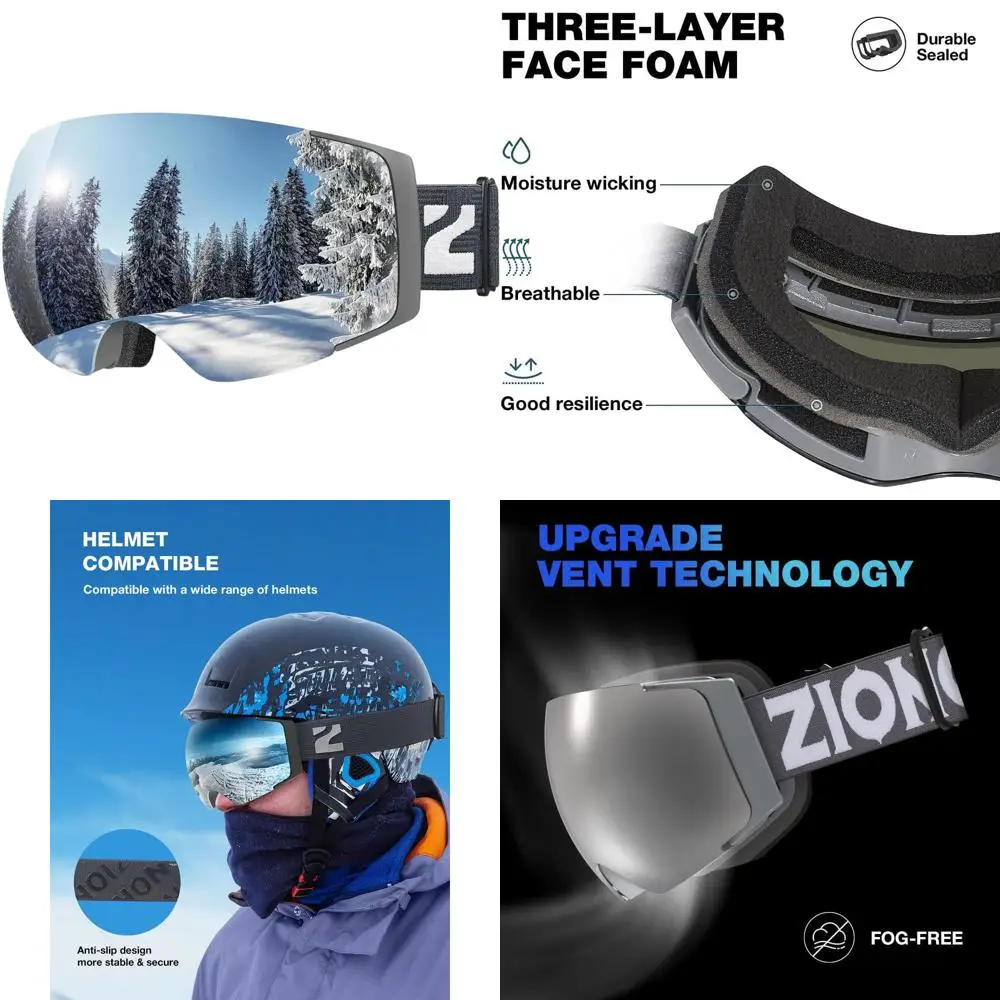 Magnetic Lens Ski Goggles with UV Protection for Men and Women
Magnetic Lens Ski Goggles with UV Protection for Men and Women