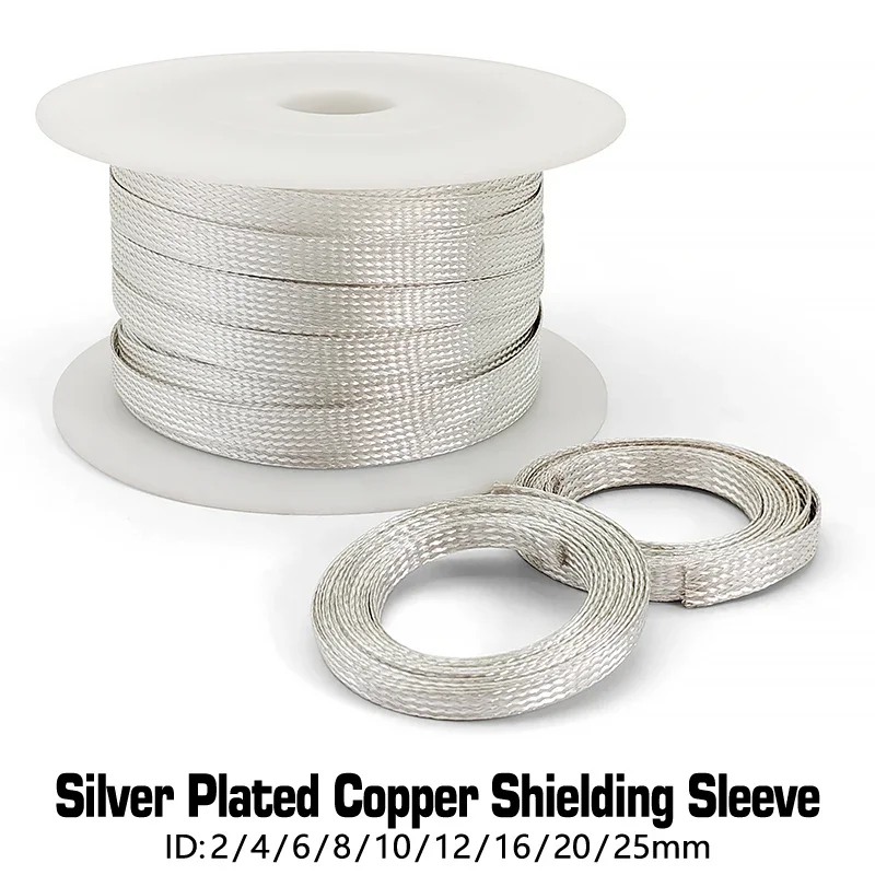 Silver Plated Copper Shielding Sleeve 2 4 12 10 Telescopic Braided Net Anti-Interference Wire Electromagnetic Wave Proof Sleeves
Silver Plated Copper Shielding Sleeve 2 4 12 10 Telescopic Braided Net Anti-Interference Wire Electromagnetic Wave Proof Sleeves