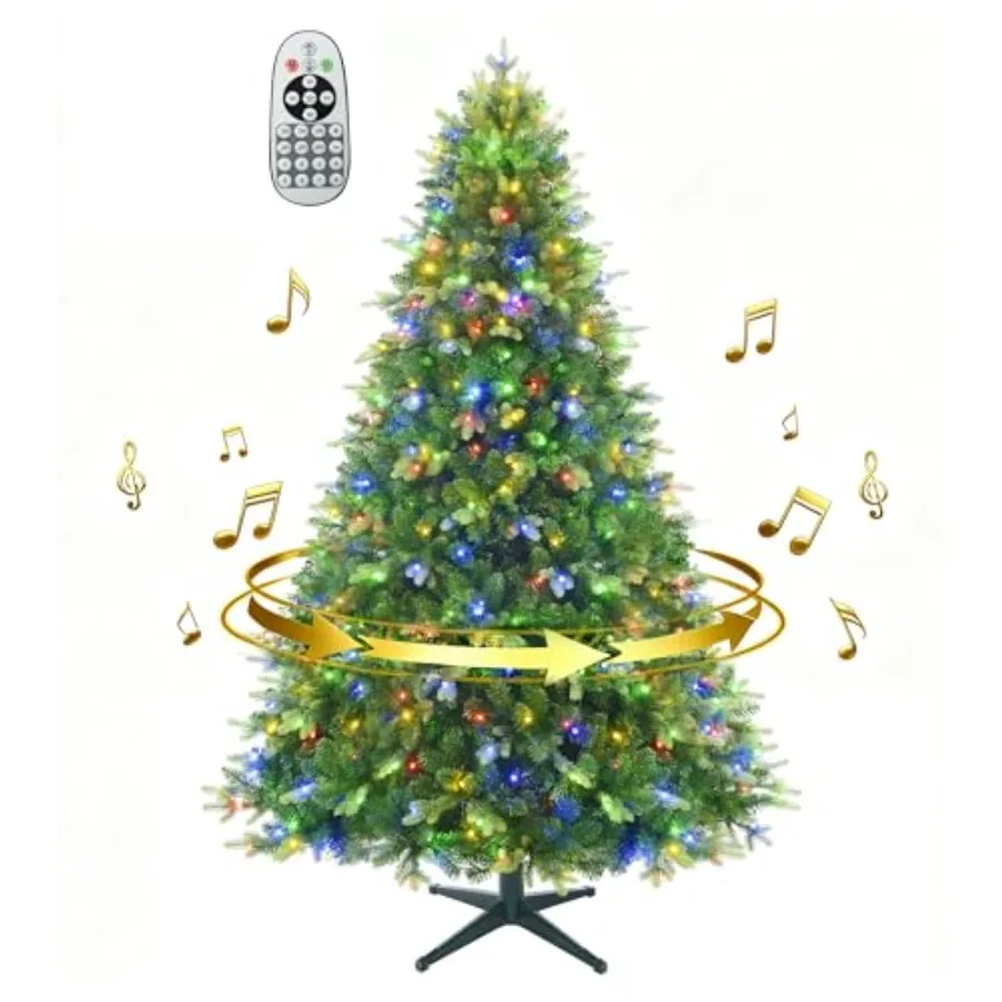6.5ft Prelit Artificial Christmas Tree with Music, 340 Warm White and Multi-Color LED Lights, 1036 PE+PVC Branch Tips, Remote C
6.5ft Prelit Artificial Christmas Tree with Music, 340 Warm White and Multi-Color LED Lights, 1036 PE+PVC Branch Tips, Remote C
