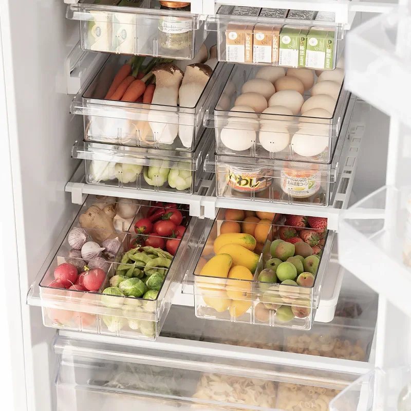 Refrigerator crisper storage box Kitchen drawer type frozen egg boxs Food vegetable fruit finishing boxs
Refrigerator crisper storage box Kitchen drawer type frozen egg boxs Food vegetable fruit finishing boxs