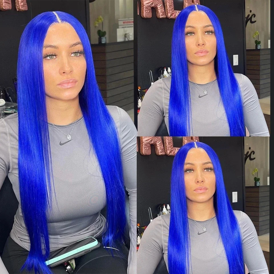 High Quality Transparent HD Lace Frontal Wigs Bright Blue Long Straight 13x4 200 Density Brazilian Colored Human Hair Wig
High Quality Transparent HD Lace Frontal Wigs Bright Blue Long Straight 13x4 200 Density Brazilian Colored Human Hair Wig