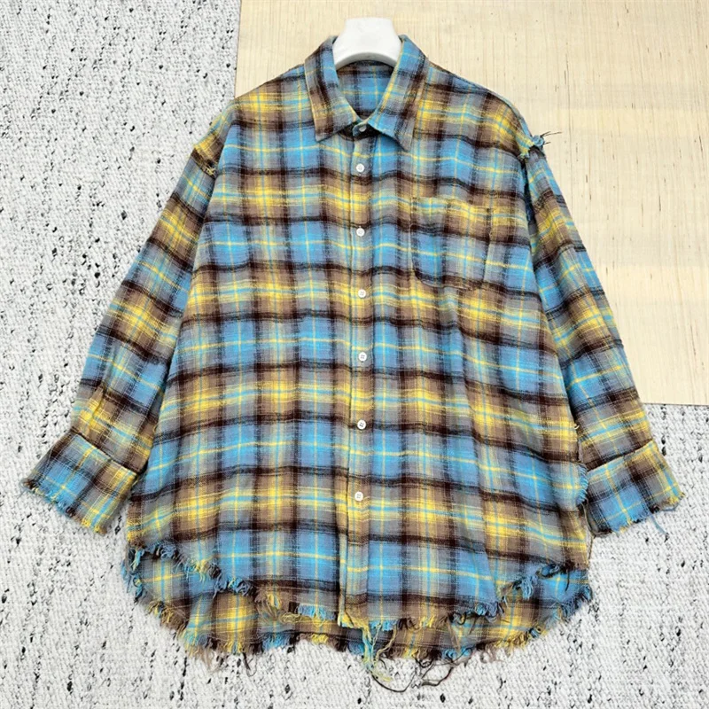 Женская рубашка, новый парный стиль, свободный топ с длинными рукавами на осень 2021, клетчатая женская блузка с воротником из чистого хлопка, тонкое пальто
Женская рубашка, новый парный стиль, свободный топ с длинными рукавами на осень 2021, клетчатая женская блузка с воротником из чистого хлопка, тонкое пальто