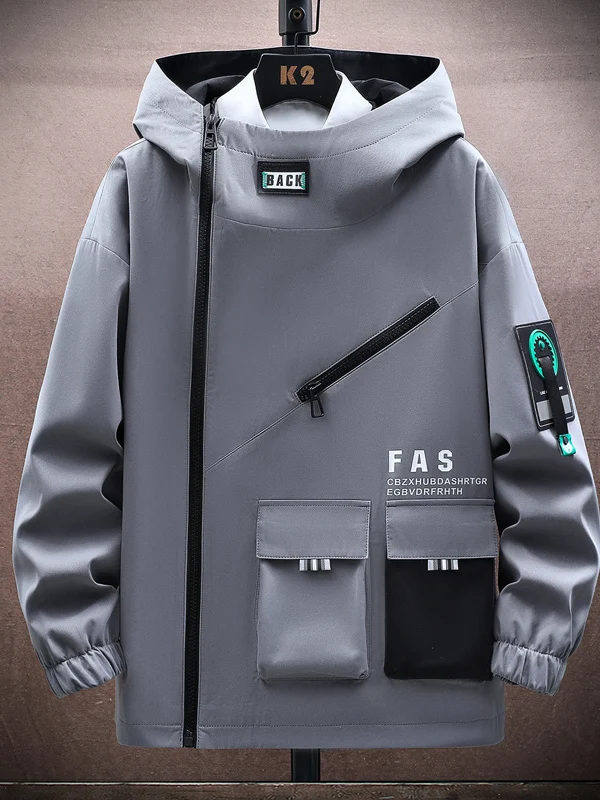 Casual Sle Men's Jaet Coat Spring Autumn New Loose Fit Teenage Boy Trendy Cotton Polyester Zipper Hooded Long Sve Coat
Casual Sle Men's Jaet Coat Spring Autumn New Loose Fit Teenage Boy Trendy Cotton Polyester Zipper Hooded Long Sve Coat