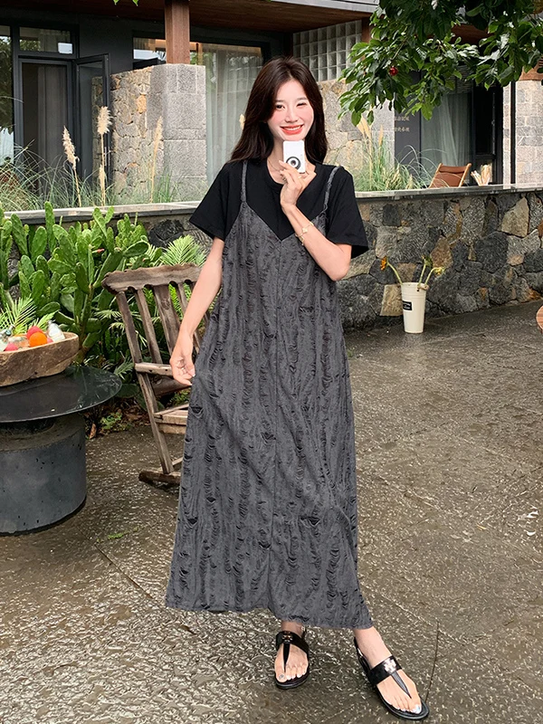 plus Size Materni T-irt Dr Long Skirt Women Summer Vintage Hole Design Casual round Ne ort Sve A-Line Dr
plus Size Materni T-irt Dr Long Skirt Women Summer Vintage Hole Design Casual round Ne ort Sve A-Line Dr