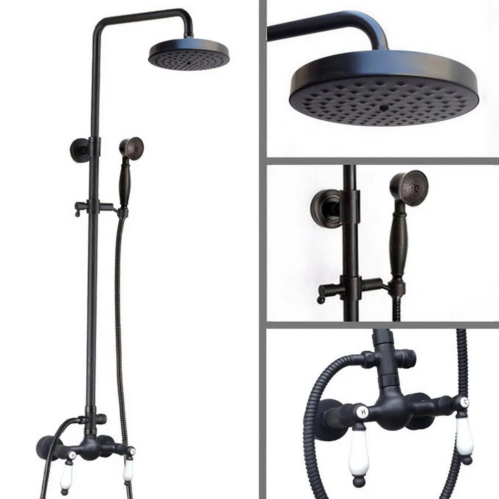 Black Oil Rubbed Bronze Bathroom Rain Shower Faucet Set Mixer Tap Wall Mounted ars476
Black Oil Rubbed Bronze Bathroom Rain Shower Faucet Set Mixer Tap Wall Mounted ars476