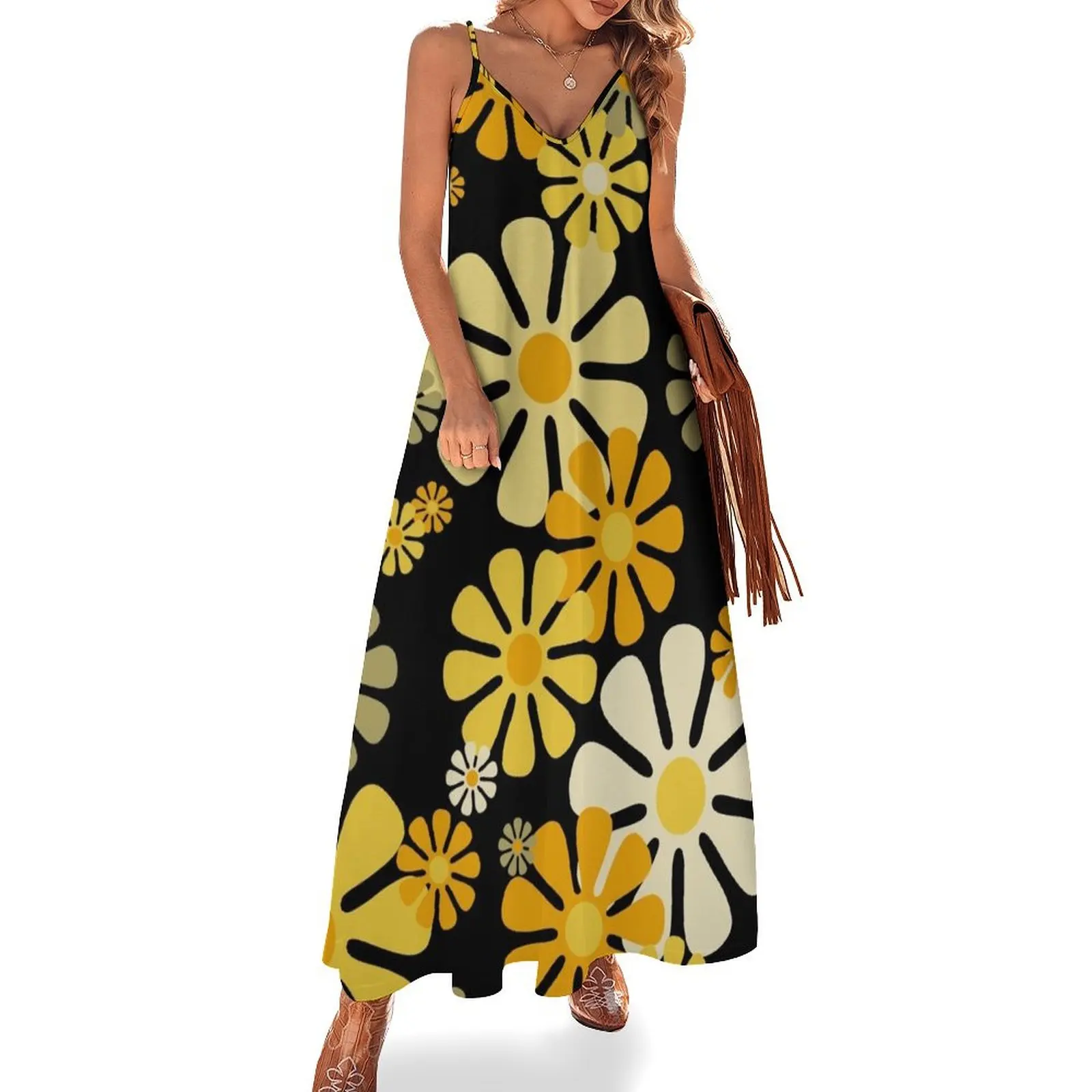 60's 70's Retro Flowers Fall Aesthetic on Black Sleeveless Dress dresses for prom dresses for womens Dress
60's 70's Retro Flowers Fall Aesthetic on Black Sleeveless Dress dresses for prom dresses for womens Dress