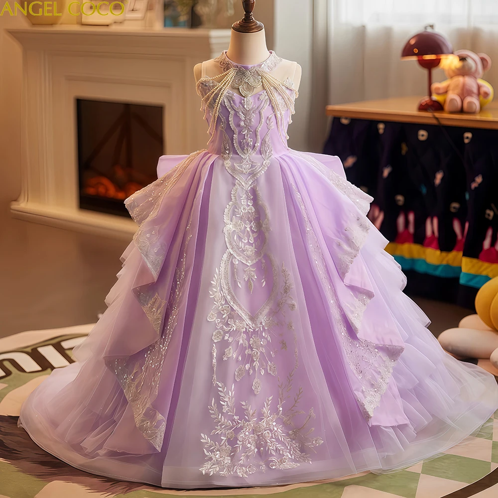 Customized Light Purple Flower Girl Dresses For Wedding Appliques Beads Sequin Gorgeous Child Formal Events Evening Party Gowns
Customized Light Purple Flower Girl Dresses For Wedding Appliques Beads Sequin Gorgeous Child Formal Events Evening Party Gowns