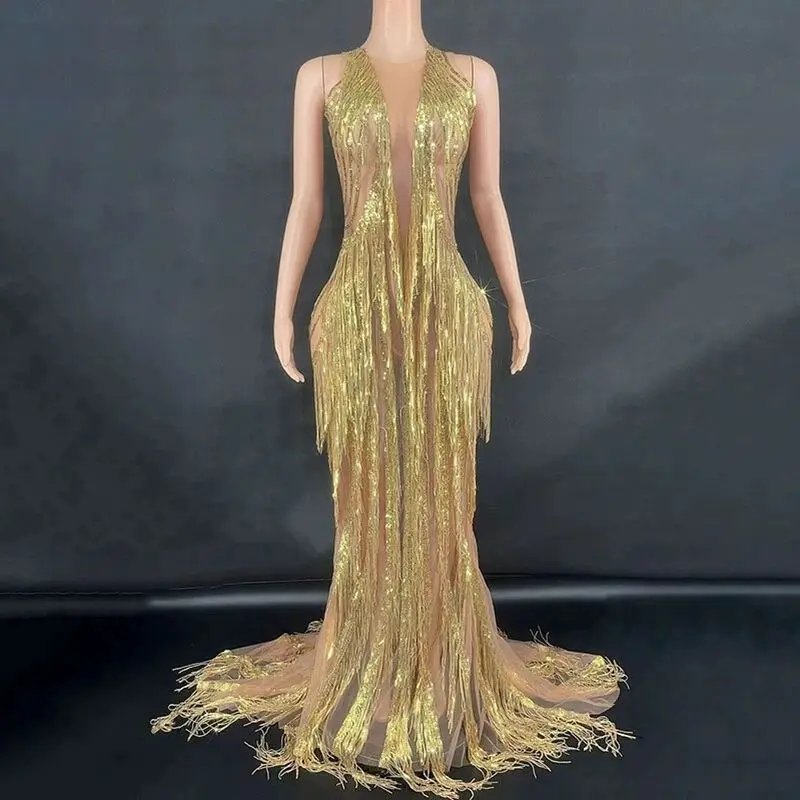Sparkly Sequins Birthday Celebrate Evening Event Prom Dress Sexy Mesh See Through Photo Shoot Long Dress Singer Show Stage Wear
Sparkly Sequins Birthday Celebrate Evening Event Prom Dress Sexy Mesh See Through Photo Shoot Long Dress Singer Show Stage Wear