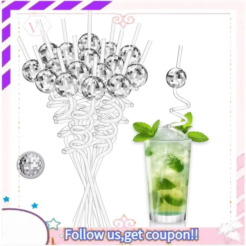 Premium 16PCS Disco Ball Straws, Disco Party Decorations Straws With Mini Silver Disco Ball Decor, 70S Disco Party Supplies Easy
Premium 16PCS Disco Ball Straws, Disco Party Decorations Straws With Mini Silver Disco Ball Decor, 70S Disco Party Supplies Easy