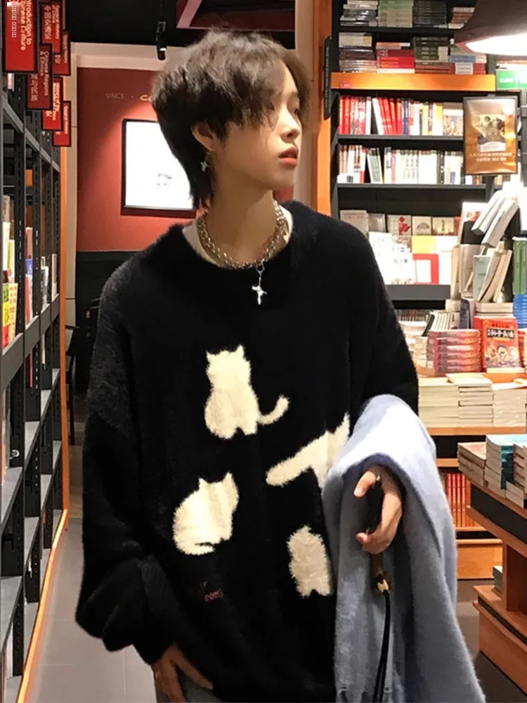 Laid-ba Bla Pattern Knitted Sweater Men's Sle Soft Cozy Autumn Winter Outerwear for Couples Casual Loose Fit round ...
Laid-ba Bla Pattern Knitted Sweater Men's Sle Soft Cozy Autumn Winter Outerwear for Couples Casual Loose Fit round ...