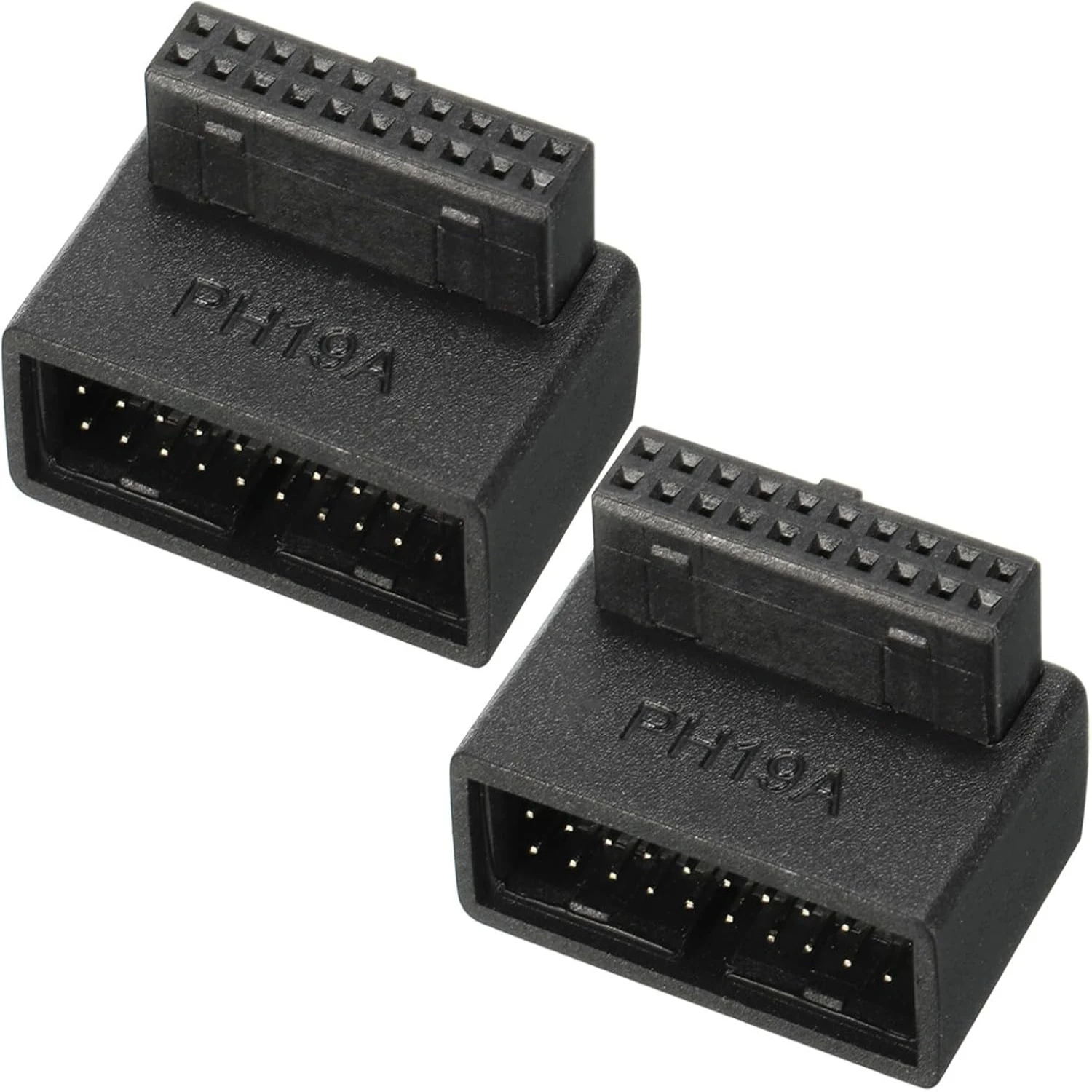 Set of 2 Durable USB 3.0 19Pin 90 Degree Male to Female Right Angle Adapters for Motherboard Internal Header
Set of 2 Durable USB 3.0 19Pin 90 Degree Male to Female Right Angle Adapters for Motherboard Internal Header