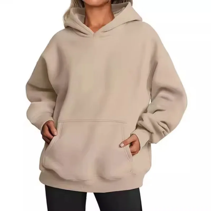 High Quality Cotton Fleece Sweatshirts Long Sleeve Sweaters Pullover Fall Outfits with Pocket Womens Oversized Hoodies
High Quality Cotton Fleece Sweatshirts Long Sleeve Sweaters Pullover Fall Outfits with Pocket Womens Oversized Hoodies