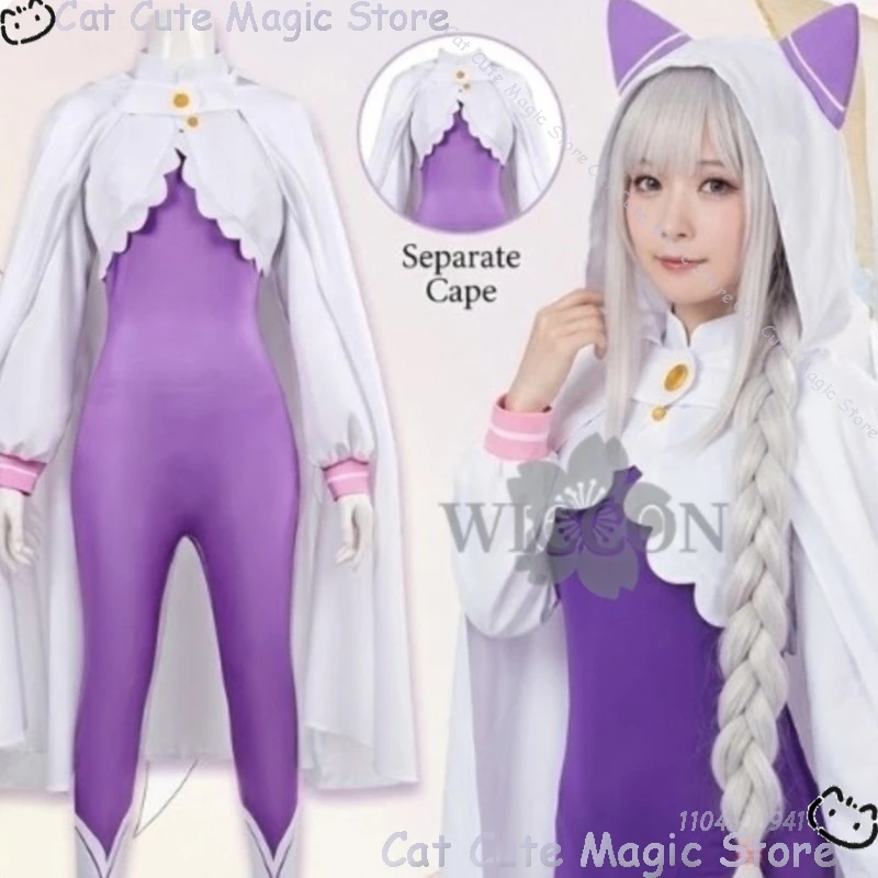 Re:zero Season Four Cosplay Emilia new outfit sexy bodysuit jumpsuit neko cat ear hat white cape wig Halloween Navidad Carnaval
Re:zero Season Four Cosplay Emilia new outfit sexy bodysuit jumpsuit neko cat ear hat white cape wig Halloween Navidad Carnaval