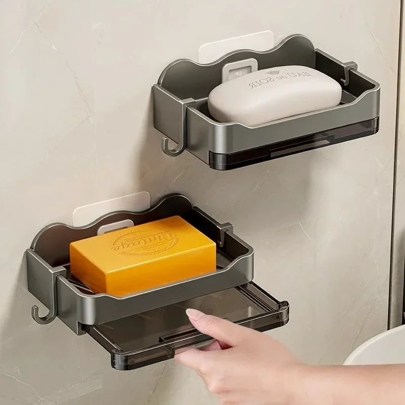 Wall-mounted Drain Soap Box Soap Holder Bathroom Wall Hanging Box Perforation-free Bathroom Soap Box Storage Rack
Wall-mounted Drain Soap Box Soap Holder Bathroom Wall Hanging Box Perforation-free Bathroom Soap Box Storage Rack