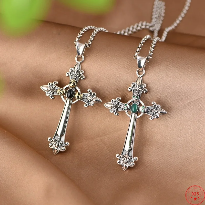 S925 Sterling Silver Charms Pendants for Women Men New Fashion Golden Skull-head Agate Cross Jewelry Free Shipping
S925 Sterling Silver Charms Pendants for Women Men New Fashion Golden Skull-head Agate Cross Jewelry Free Shipping