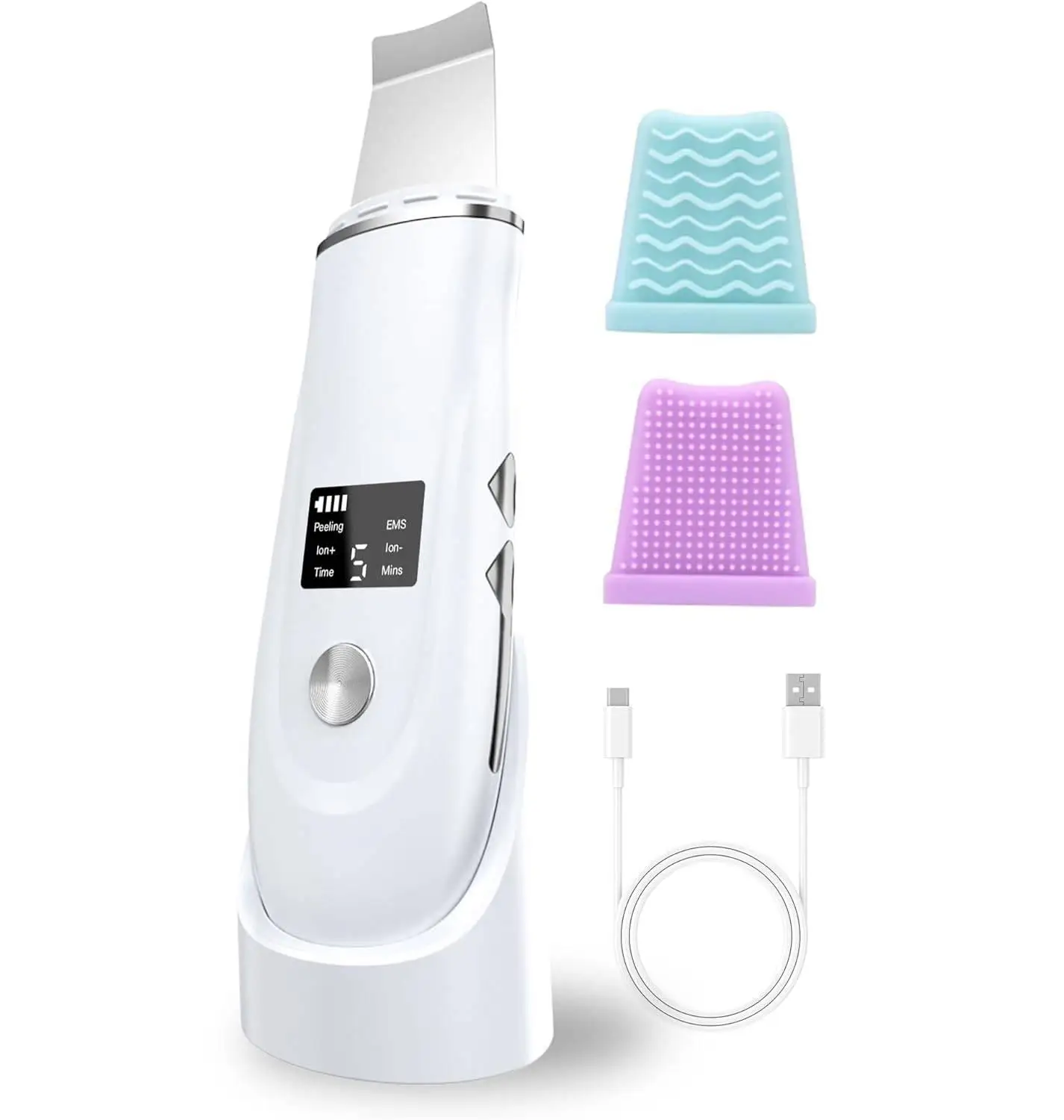 4 in 1 Microcurrent Skin Scrubber Device Face Spatula Blackhead Remover Pore Extractor Skin Care Tool for Facial Deep Cleansing
4 in 1 Microcurrent Skin Scrubber Device Face Spatula Blackhead Remover Pore Extractor Skin Care Tool for Facial Deep Cleansing