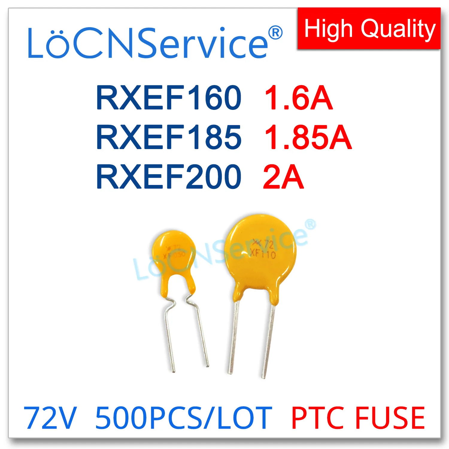 LoCNService 500PCS RXEF160 RXEF185 RXEF200 72V 1.6A 1.85A 2A XF160 XF185 XF200 Resettable Fuse PTC DIP Chinese High Quality
LoCNService 500PCS RXEF160 RXEF185 RXEF200 72V 1.6A 1.85A 2A XF160 XF185 XF200 Resettable Fuse PTC DIP Chinese High Quality