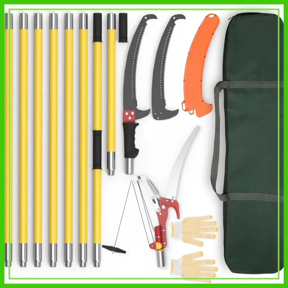 Extendable Pole Saw for Tree Trimming, 7.3-27 ft Long Reach Pruner, Steel Blade & Scissors, Lightweight Design
Extendable Pole Saw for Tree Trimming, 7.3-27 ft Long Reach Pruner, Steel Blade & Scissors, Lightweight Design