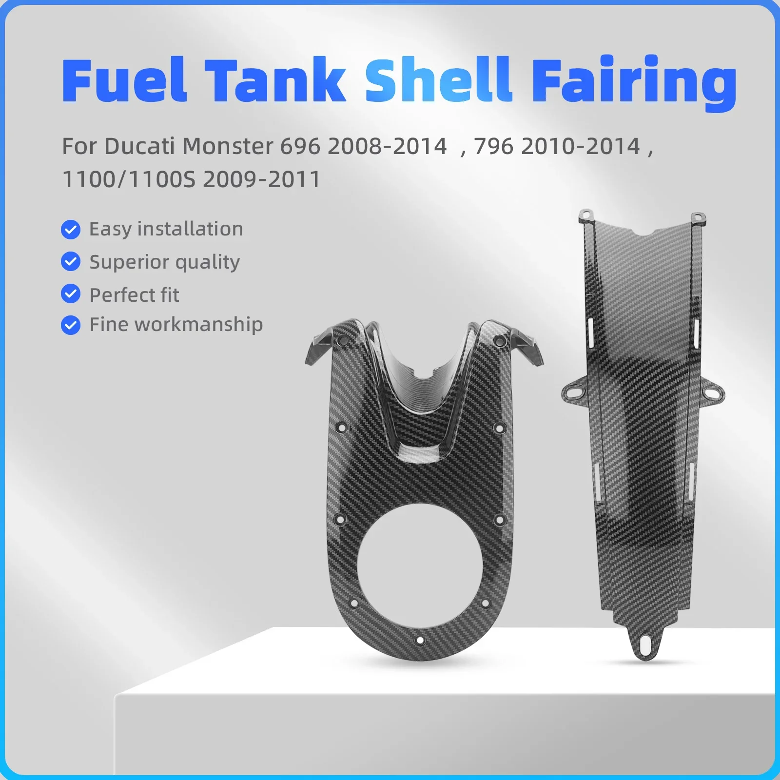 Carenado de carcasa de tanque de combustible para motocicleta, apto para Ducati Monster 696 795 796 1100, paneles superiores o i
Carenado de carcasa de tanque de combustible para motocicleta, apto para Ducati Monster 696 795 796 1100, paneles superiores o i