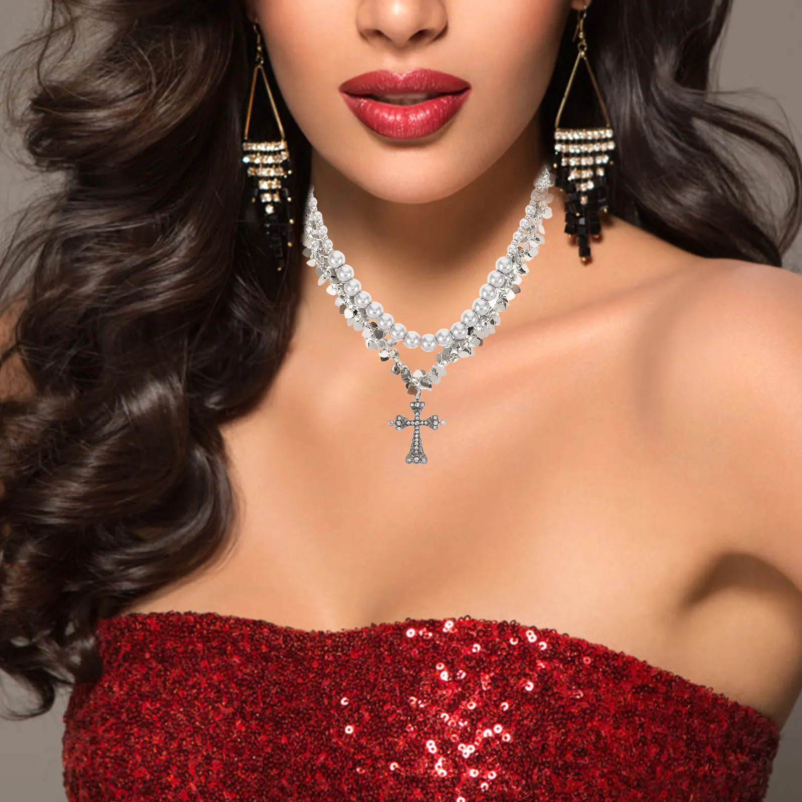 Pearl Pendant Necklace for Women Stylish Layered Choker Fine Craftsmanship Daily Wear Party Dating Travel Jewelry
Pearl Pendant Necklace for Women Stylish Layered Choker Fine Craftsmanship Daily Wear Party Dating Travel Jewelry