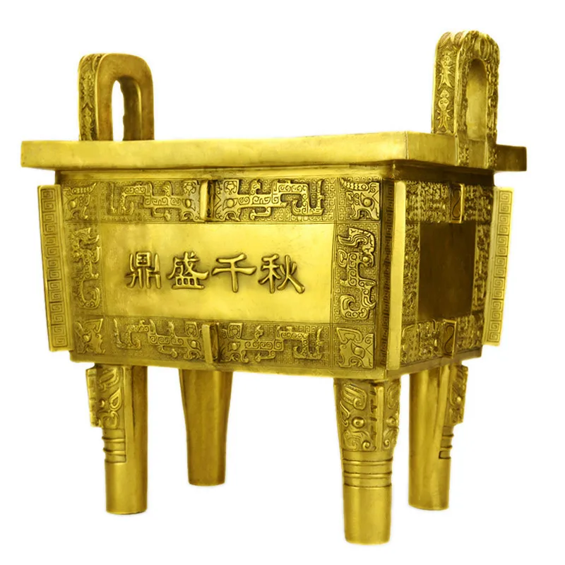 Brass Tripod Decoration Shengding Double Dragon Tripod Square Beast Tripod Wanfu Tripod Integrity Vessel Incense Burner Bronze W
Brass Tripod Decoration Shengding Double Dragon Tripod Square Beast Tripod Wanfu Tripod Integrity Vessel Incense Burner Bronze W